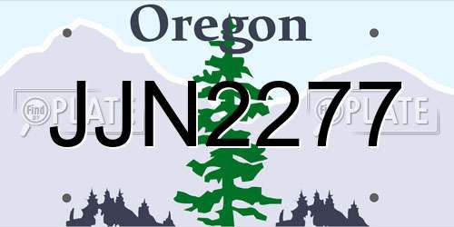 JJN2277 Oregon License Plate