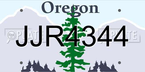 JJR4344 Oregon License Plate