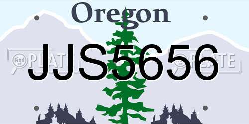JJS5656 Oregon License Plate