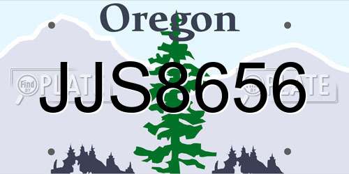 JJS8656 Oregon License Plate