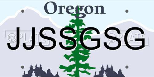 JJSSGSG Oregon License Plate