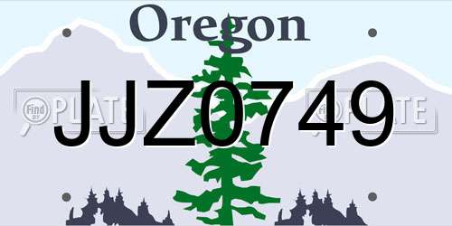 JJZ0749 Oregon License Plate