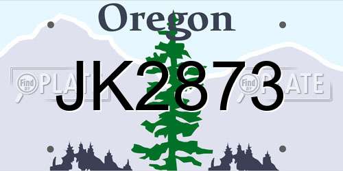JK2873 Oregon License Plate