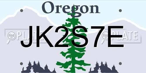 JK2S7E Oregon License Plate