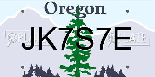 JK7S7E Oregon License Plate