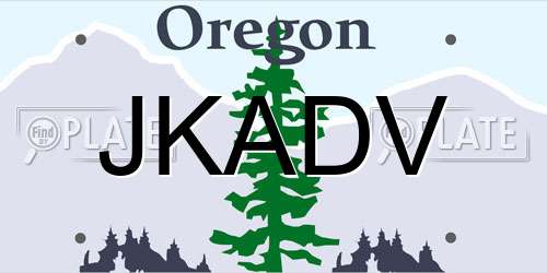 JKADV Oregon License Plate