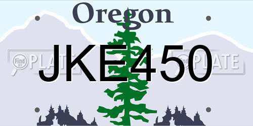 JKE450 Oregon License Plate