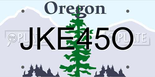 JKE45O Oregon License Plate