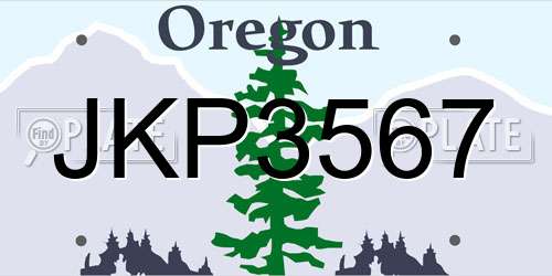 JKP3567 Oregon License Plate