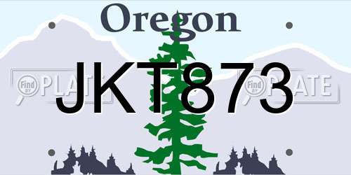 JKT873 Oregon License Plate