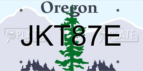 JKT87E Oregon License Plate