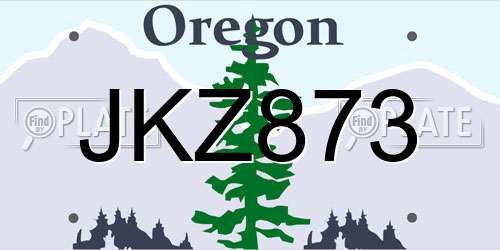 JKZ873 Oregon License Plate