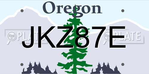 JKZ87E Oregon License Plate