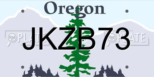 JKZB73 Oregon License Plate
