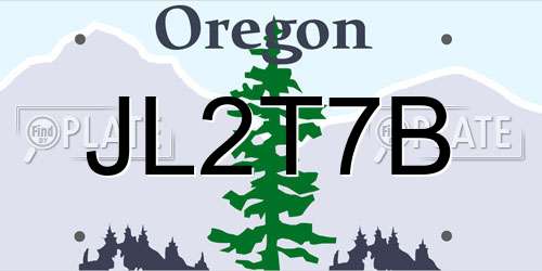 JL2T7B Oregon License Plate