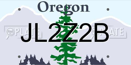 JL2Z2B Oregon License Plate