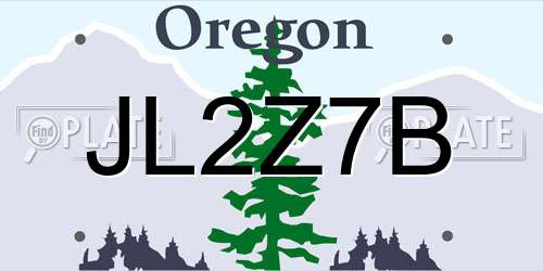 JL2Z7B Oregon License Plate