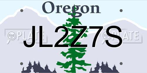JL2Z7S Oregon License Plate