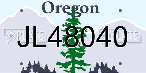JL48040 Oregon License Plate
