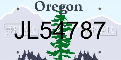 JL54787 Oregon License Plate