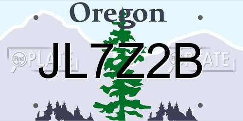 JL7Z2B Oregon License Plate