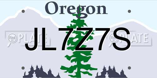 JL7Z7S Oregon License Plate