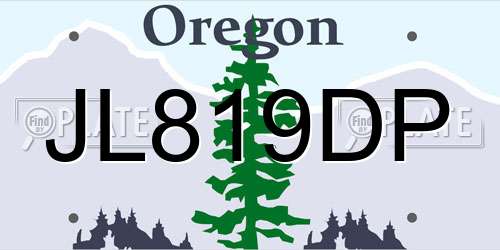 JL819DP Oregon License Plate