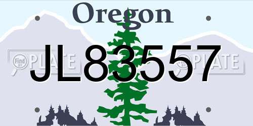 JL83557 Oregon License Plate