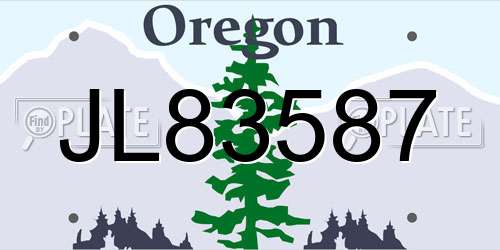 JL83587 Oregon License Plate