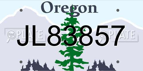 JL83857 Oregon License Plate