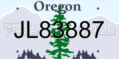 JL83887 Oregon License Plate