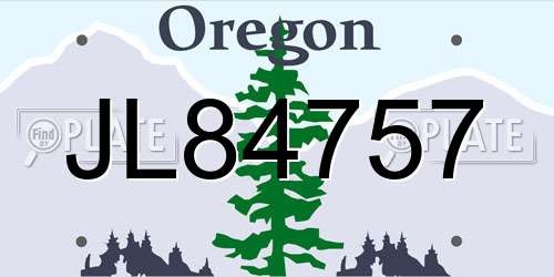 JL84757 Oregon License Plate