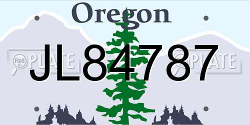 JL84787 Oregon License Plate