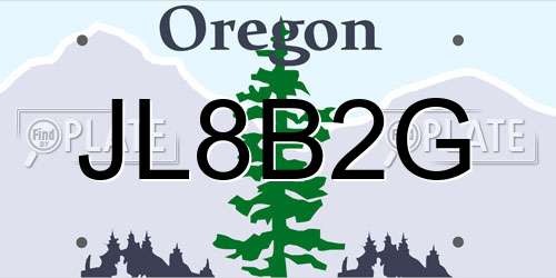 JL8B2G Oregon License Plate