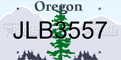 JLB3557 Oregon License Plate