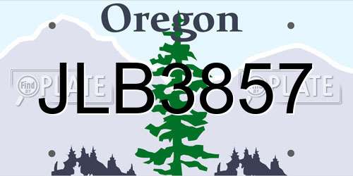 JLB3857 Oregon License Plate