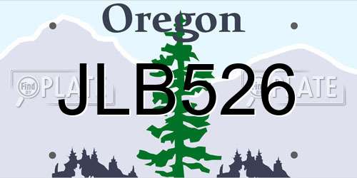 JLB526 Oregon License Plate