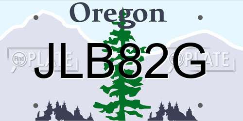 JLB82G Oregon License Plate