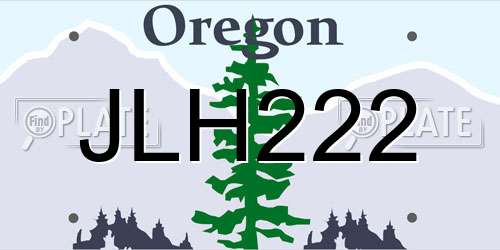JLH222 Oregon License Plate