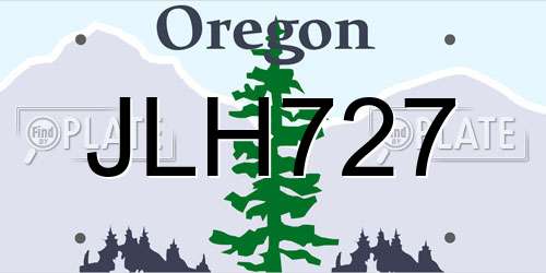 JLH727 Oregon License Plate
