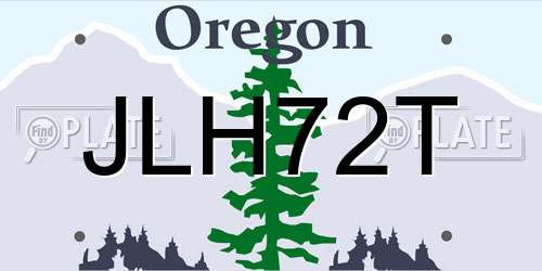 JLH72T Oregon License Plate
