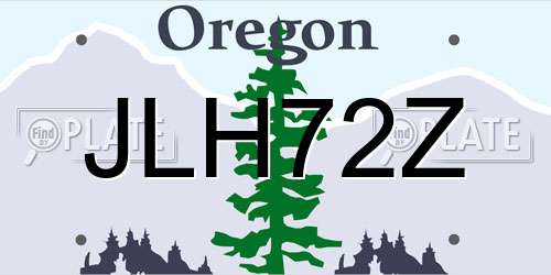 JLH72Z Oregon License Plate