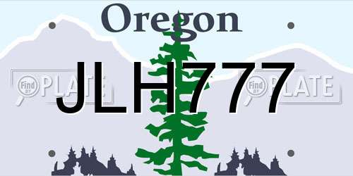 JLH777 Oregon License Plate