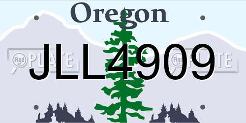 JLL4909 Oregon License Plate