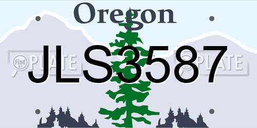 JLS3587 Oregon License Plate