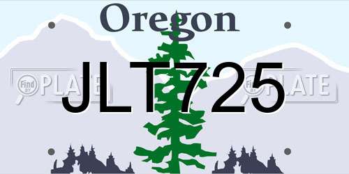 JLT725 Oregon License Plate
