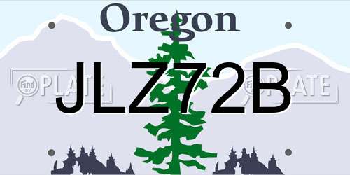 JLZ72B Oregon License Plate