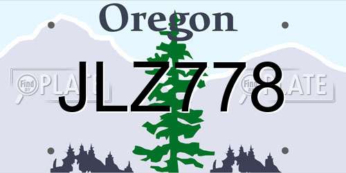 JLZ778 Oregon License Plate