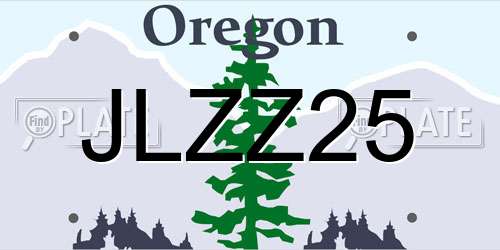 JLZZ25 Oregon License Plate