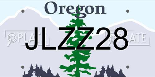 JLZZ28 Oregon License Plate